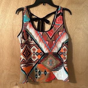 Aztec shirt wrap back Size S